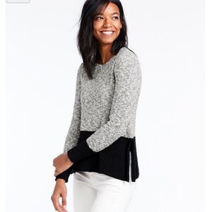 L.L. bean signature ragg crewneck linen cotton sweater xs extra small